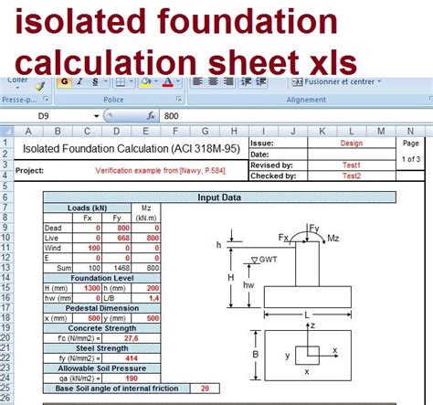 Pole Foundation Design with Spreadsheet. . Foundation design calculation xls